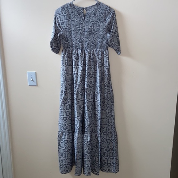 Snakeskin Shirred Dress MIDI DRESS BY SIMPLY SOUTHERN - Picture 4 of 4